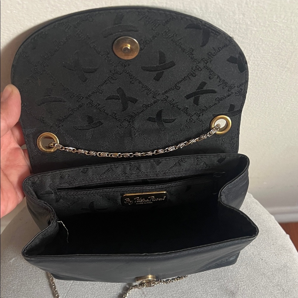 Paloma Picasso Black Leather Crossbody with Gold X Accent - Picture 2 of 5